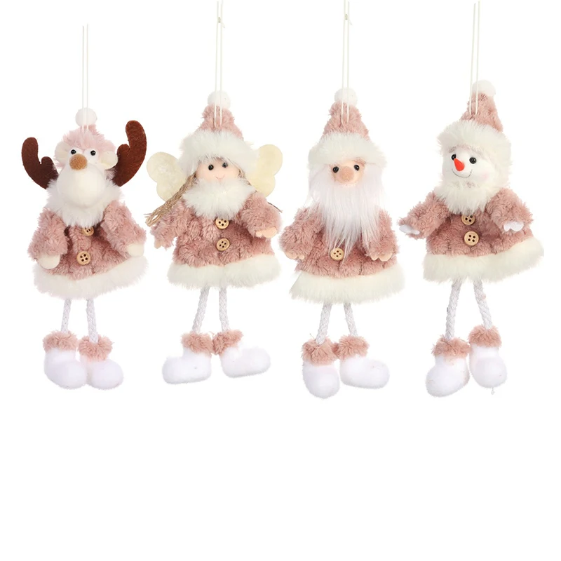 

Cute Christmas Dolls Santa Claus Snowman Doll Drop Ornaments Christmas Tree Pendant Mini Angel Elk Doll Kids gifts