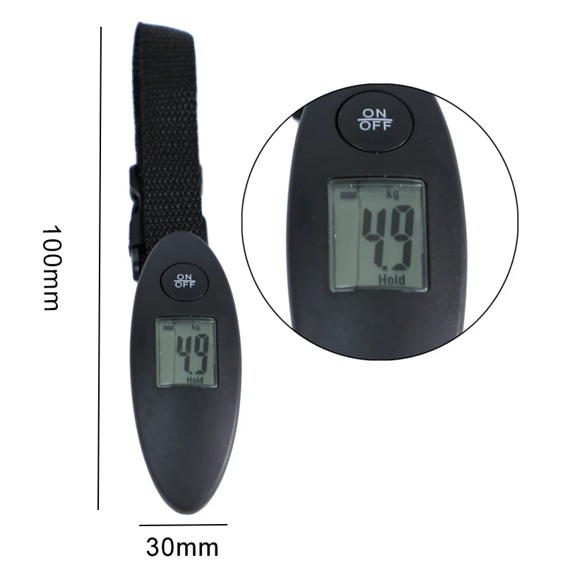 40 кг/100 г цифровые часы цифровые Чемодан весы Портативный электронные весы с ЖК-дисплеем Подсветка чемодан покупок подвесной Вес весы с ремешком - Цвет: black