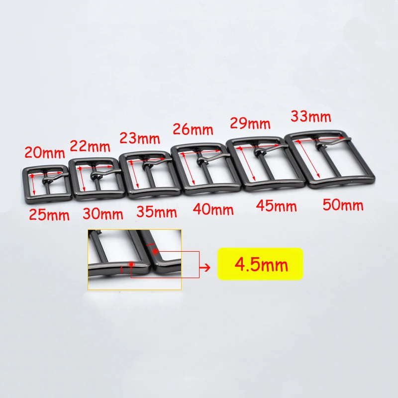 Meetee 5pcs 20-50mm Metal Pin Buckle Bag Strap Webbing Adjust Hook Decoration Clasp DIY Belt Buckle Garment Accessories YK414