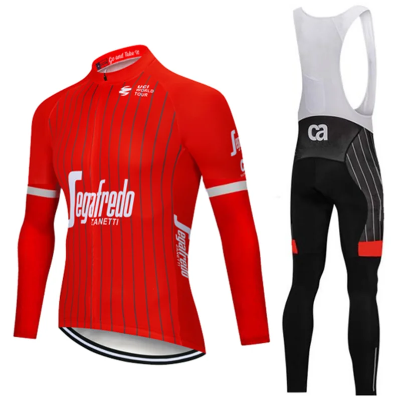 

2018 Spring Autumn Collection New red Cycling Jersey Long Sleeve Men Outdoor Racing Trekking Bicycle Jersey ropa ciclismo Suit