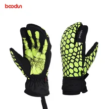 Мужские и женские лыжные перчатки Boodun, водонепроницаемые ветрозащитные зимние перчатки для сноуборда, катания на лыжах, теплые уличные зимние варежки для мальчиков и девочек