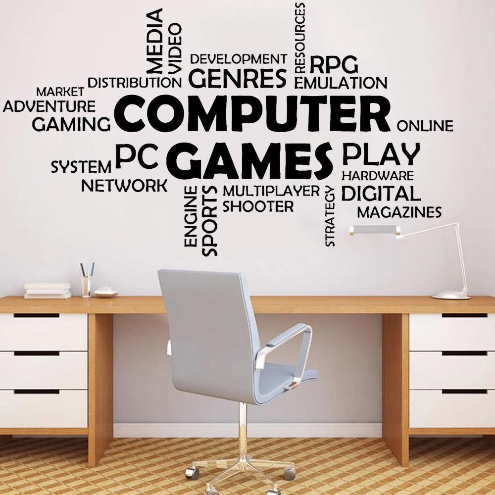 Компьютерная игра Настенная Наклейка Слово облако медиа онлайн видео рынок