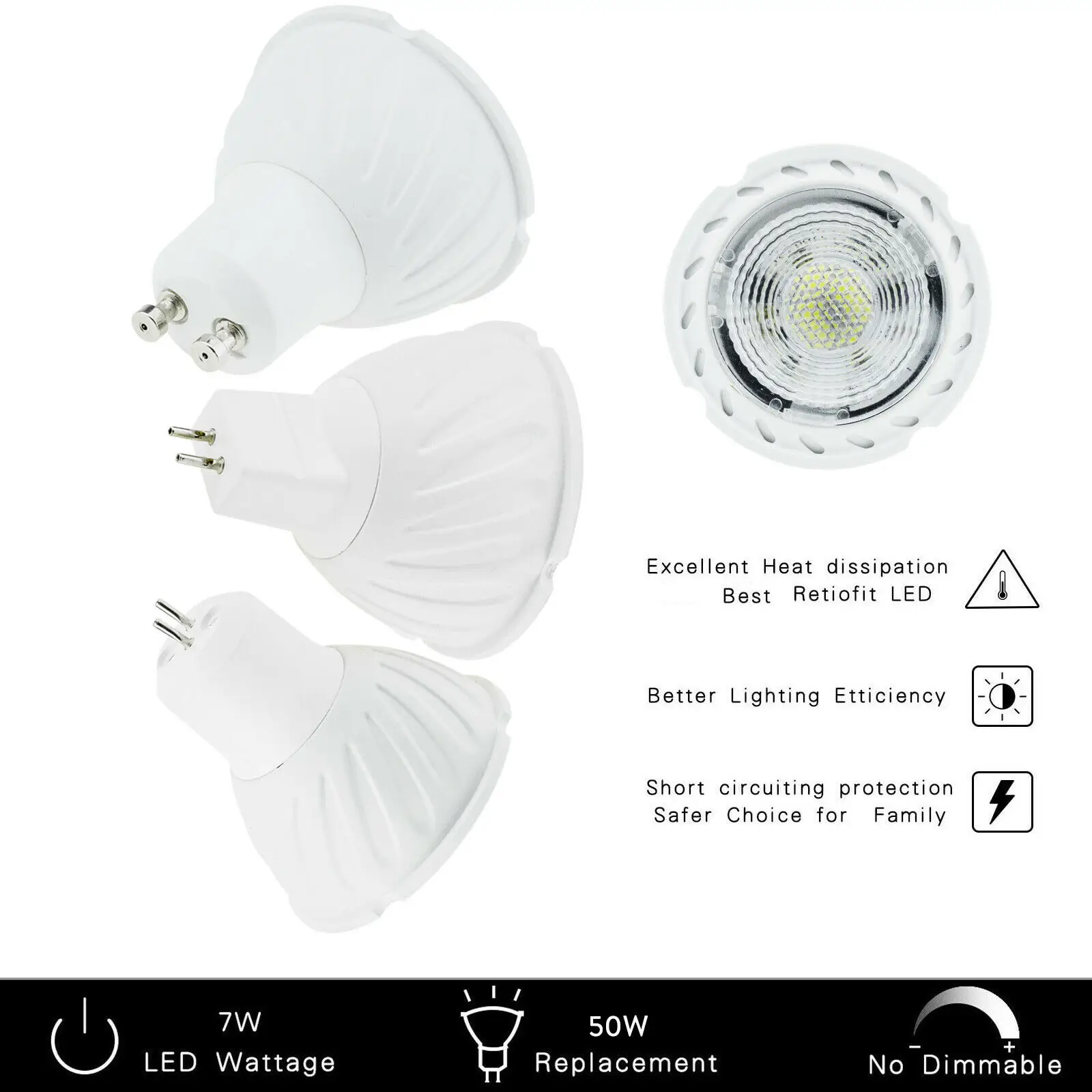 at tiltrække Bore vente GU10 LED Spotlights Dimmable 7W GU5.3 MR16 COB Spot Light Bulbs Lamps 220V 230V  240V Aluminum High Quality Super Bright Ampoule