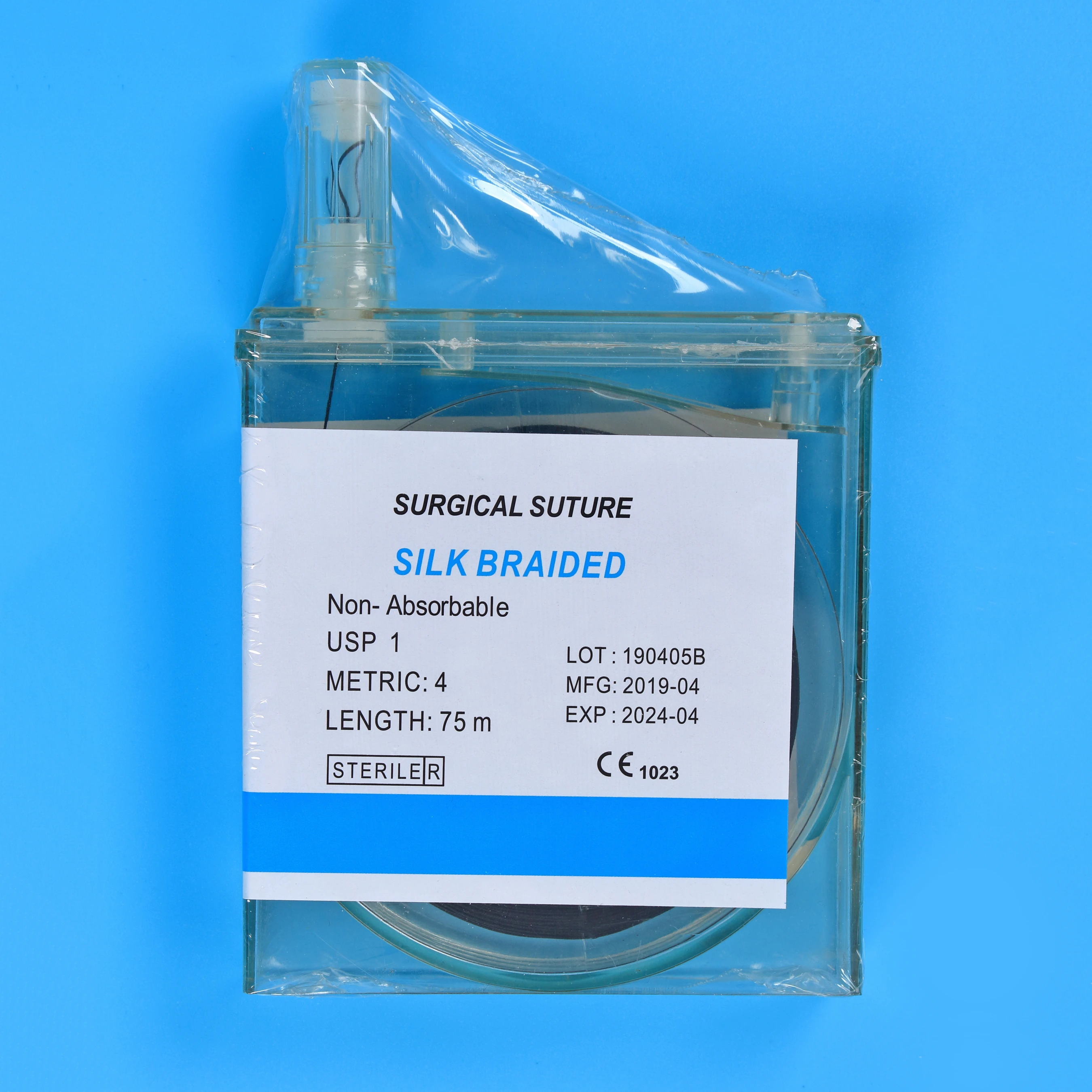 Cassette Suture Silk Braided USP 100m Sterile Surgical Non-Absorable