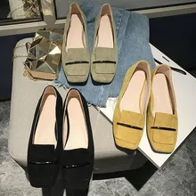 Женская обувь Новинка осени, с закрытым носком, водонепроницаемые туфли с квадратным носком Повседневная обувь на плоской подошве; удобная прогулочная обувь