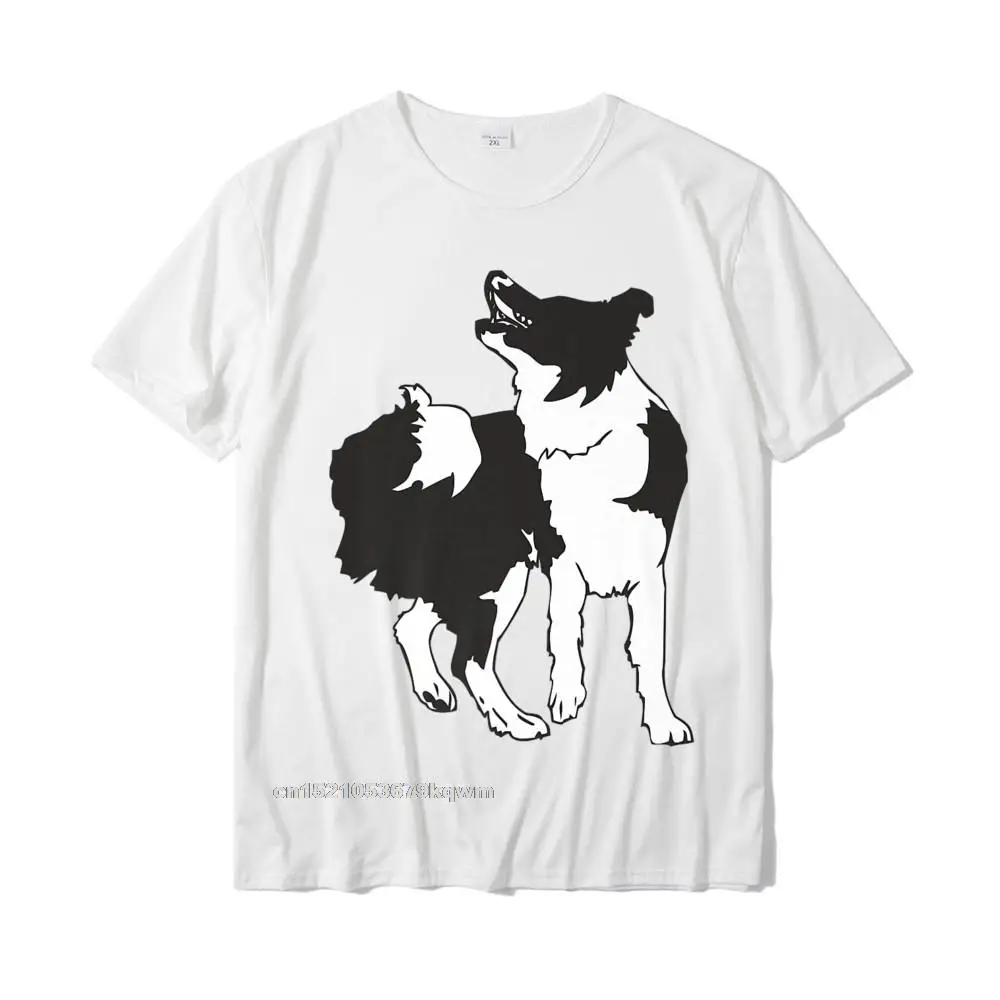 Design 2021 Popular Short Sleeve Casual T-shirts 100% Cotton Round Collar Young Tops & Tees Casual T-Shirt Autumn Border Collie Dog Breed T Shirts Gift For Any Animal Fan__5053 white