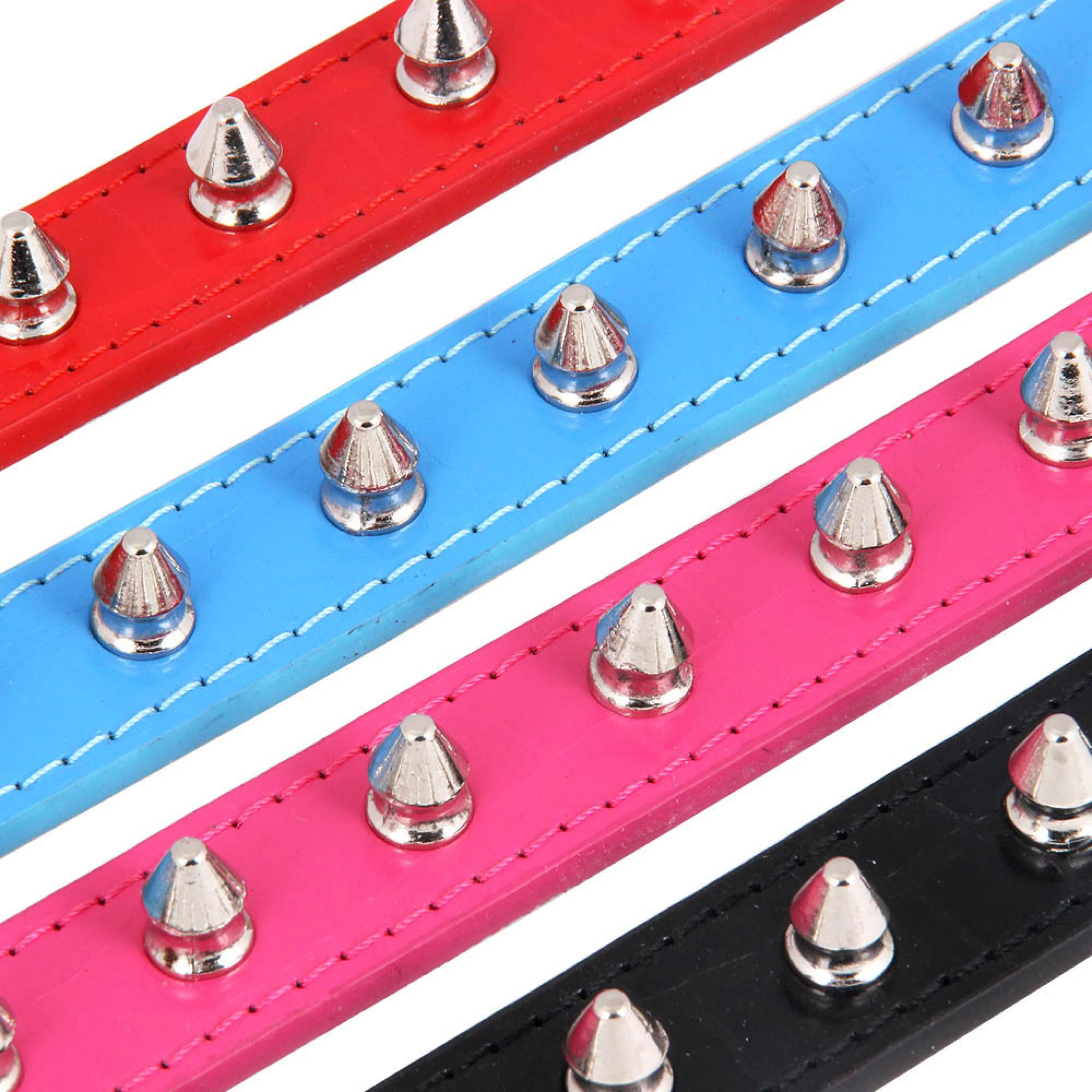 Dog Leather Collars With Nail PU Adjustable Pet Dog CatCollars Control Handle Training Pet Cat Dog Collar Pet Supplies Products