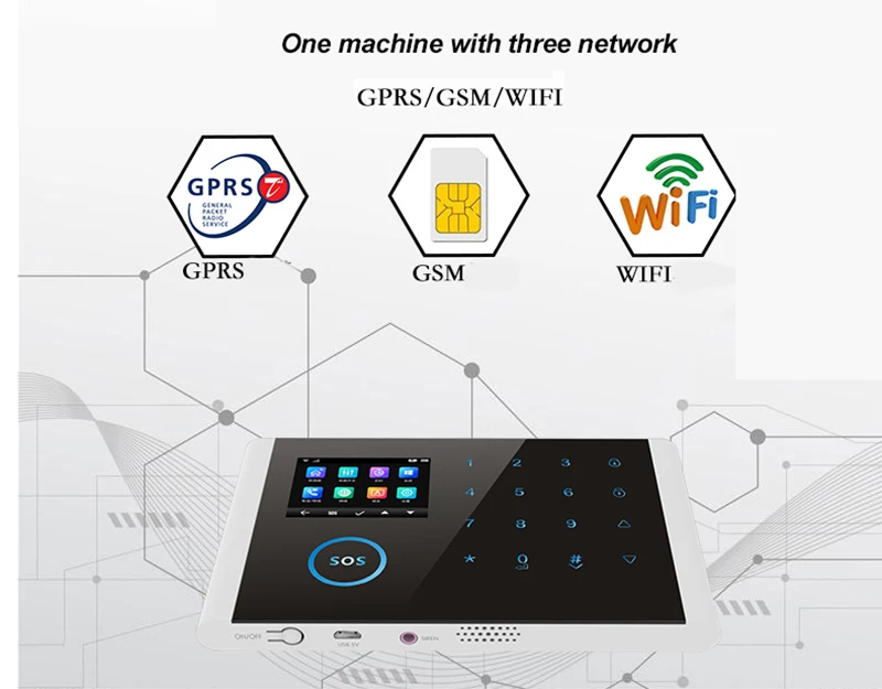 Интеллектуальная автоматическая беспроводная охранная сигнализация Wi-Fi+ GSM+ GPRS Поддержка APP управления для дома и личного