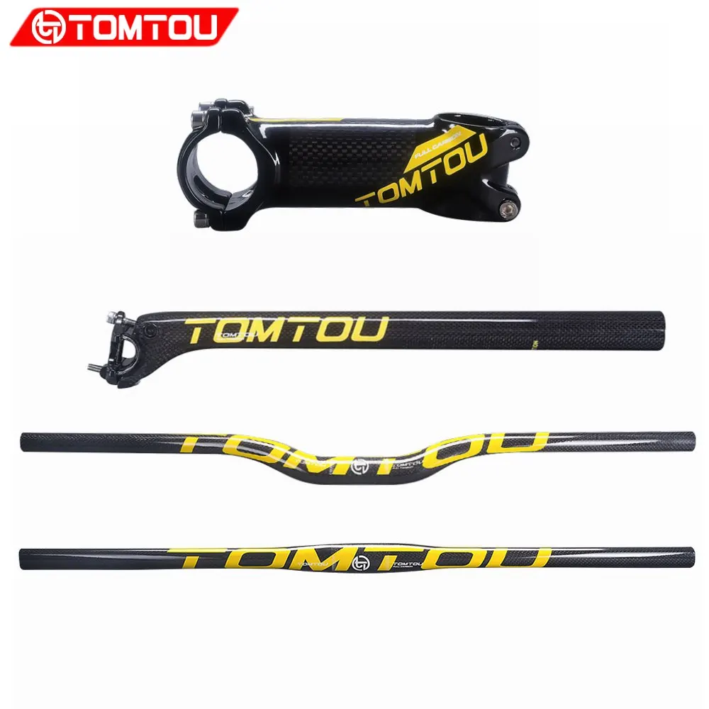 Ручки для горного велосипеда TOMTOU TS9T25 желтые глянцевые Рули из углеродного
