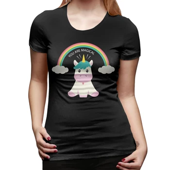 

2020 new T-shirt Carton Cute Unicorn Rainbow Print Top Summer Casual Fashion Women T-Shirt