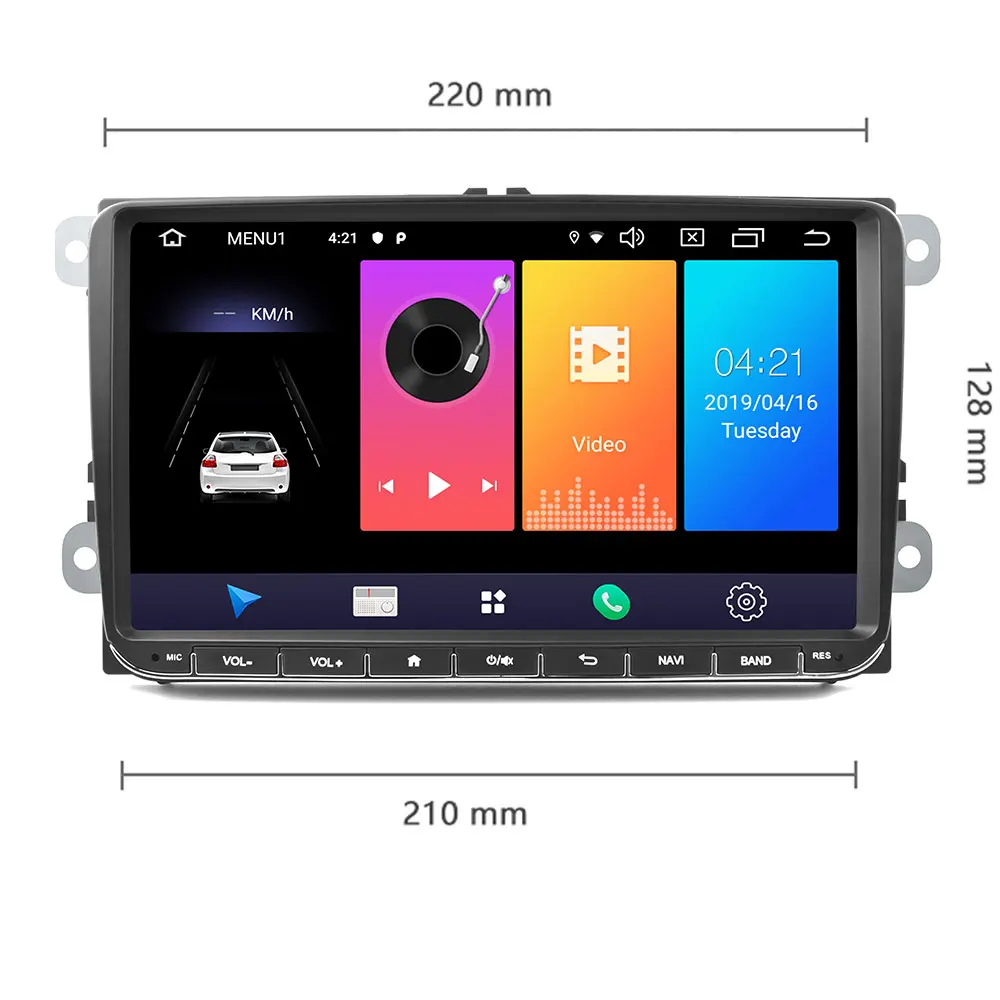 LeeKooLuu Android 9,0 автомобильный радиоприемник 9 дюймов 2 DIN Авторадио gps для VW Polo Golf 4 5 Passat B6 Skoda Octavia Rapid Fabia SIM 4G wifi