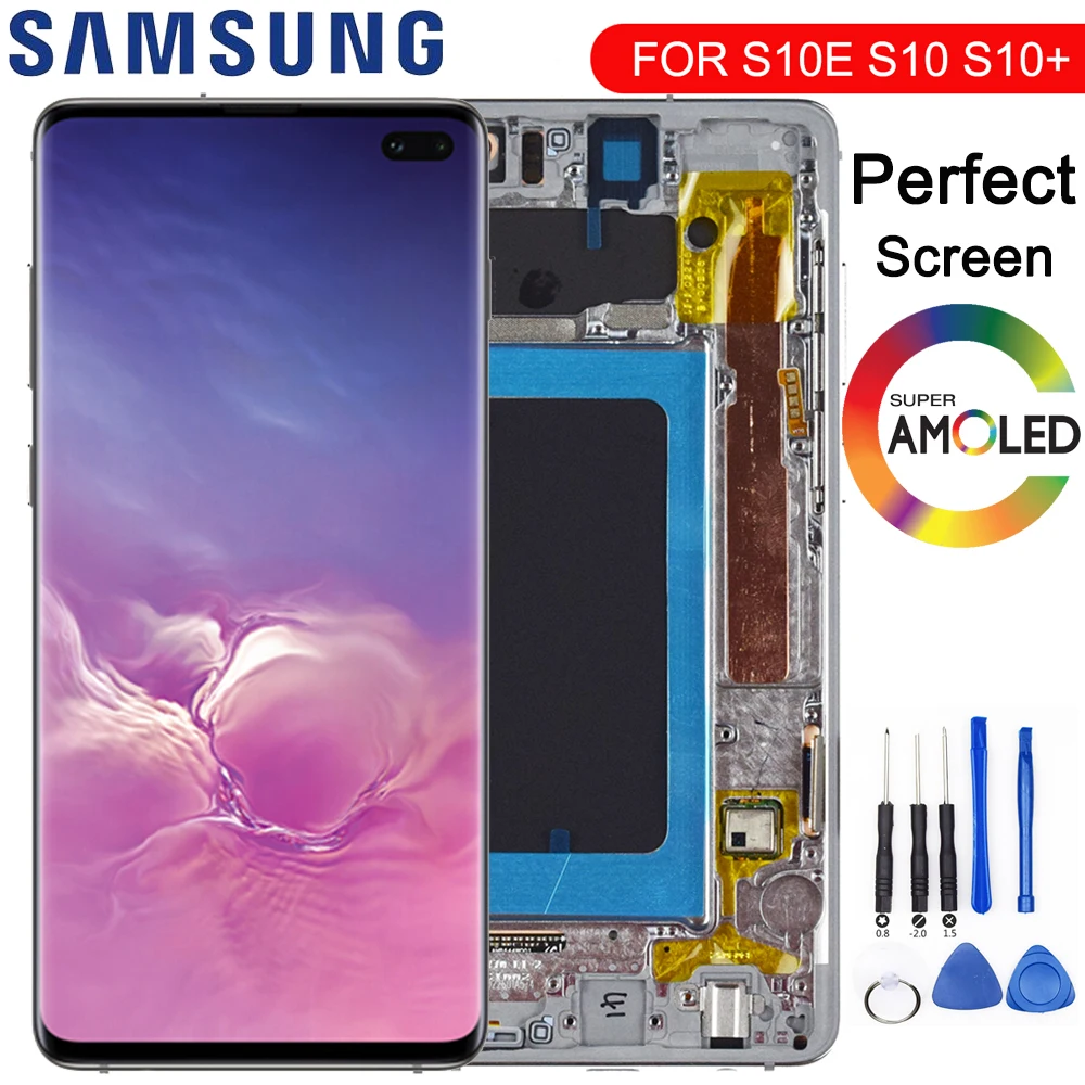  The 1440*3040 LCD For SAMSUNG Galaxy S10E S10 G9730 Display S10+ Plus G9750 Touch Screen Digitizer 