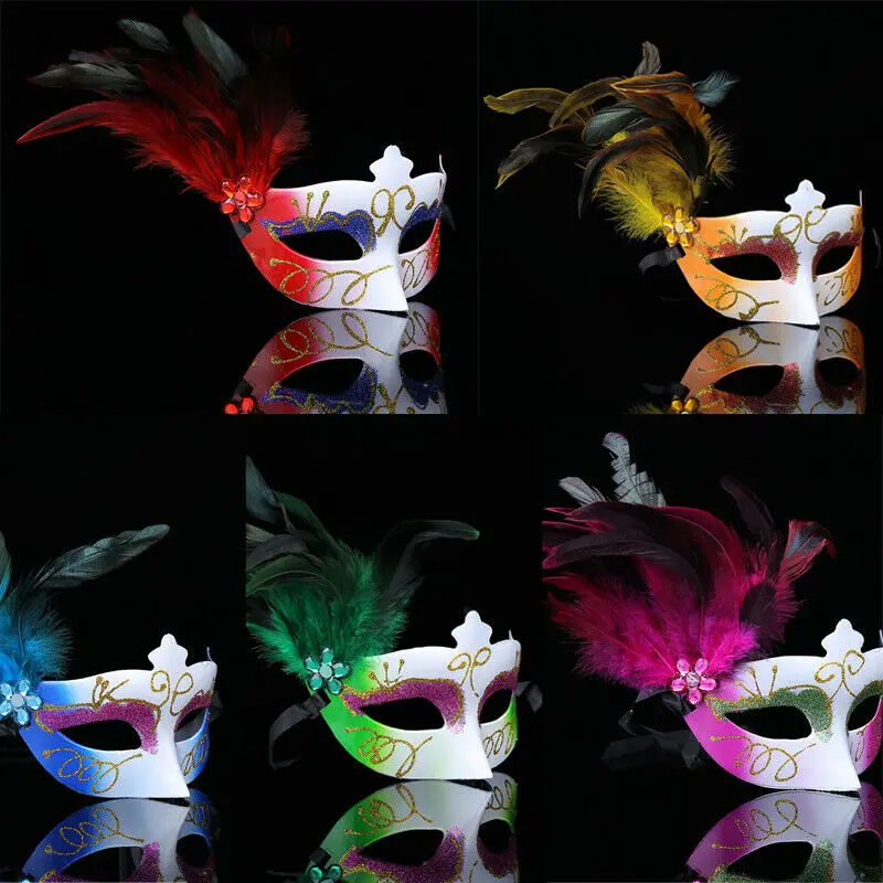 Карнавальный на Хэллоуин маски с перьями для свадьбы Модные Вечерние Маски вечерние украшения новые реквизиты для маскарада на Хэллоуин