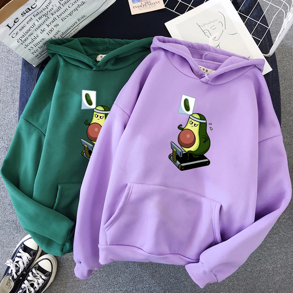 Sudadera capucha de pareja coreana mujer, ropa de Harajuku, Kawaii, aguacate, vegana, dibujos animados, Invierno|Sudaderas capucha y sudaderas| - AliExpress