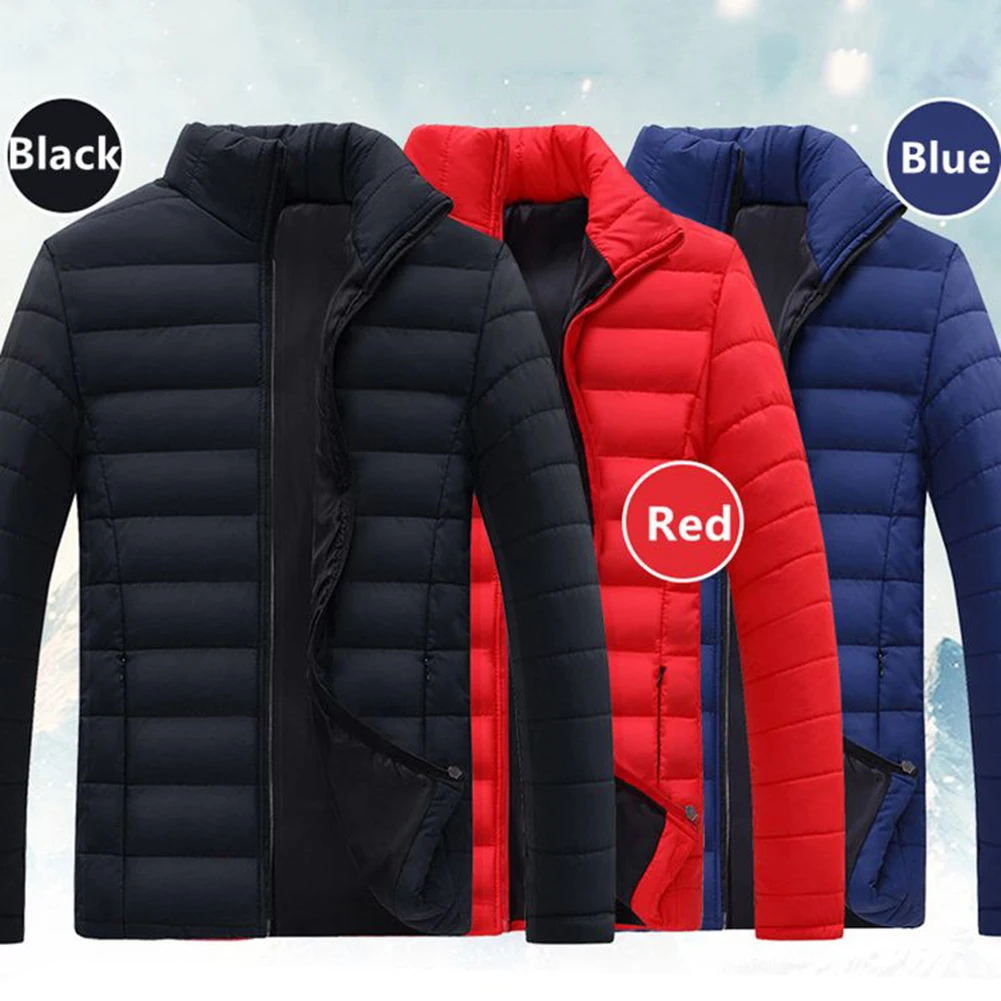 גברים חורף חם החוצה ללבוש גדול גודל גברים של ארוך שרוול צווארון עומד כותנה עסקים מקרית רוכסן חם כותנה מעיל כותנה מעיל