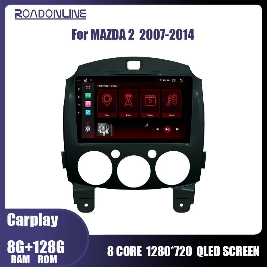 8 + 256 ГБ Android автомобильное радио для MAZDA 2 2007-2014 Carplay Автомобильный мультимедийный