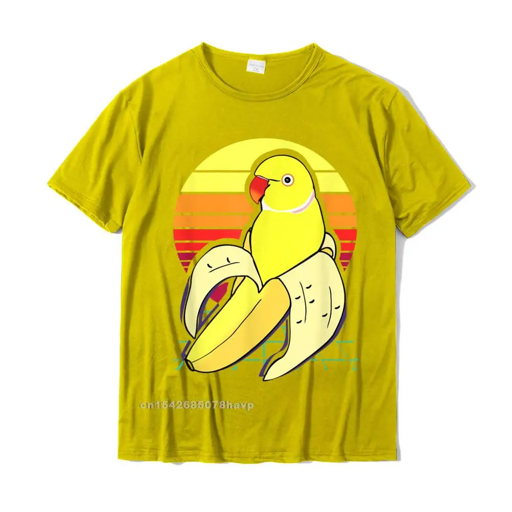 Funny Cotton Fabric Street Tops Shirts Designer Short Sleeve Men T-Shirt 3D Printed Summer/Fall Tshirts Crew Neck Aesthetic Vaporwave Banana Indian Ringneck Birb Parrot T-Shirt__987. yellow