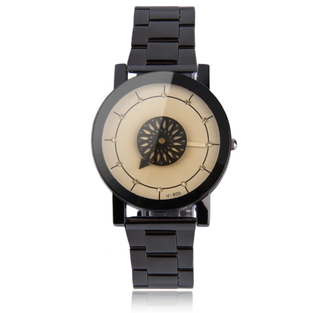 Personalized Flower Rotation Dial Design Unisex Watch Men Women Quartz Waterproof Wristwatches Lover's Watches Sport Relogio