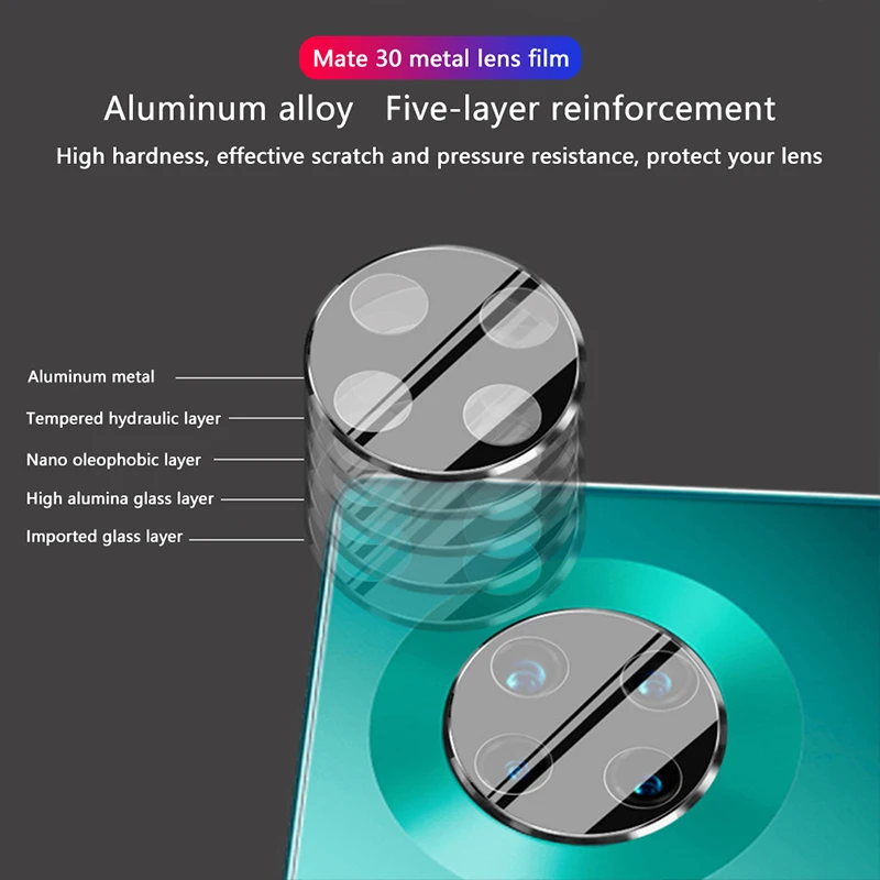 Алюминиевая металлическая задняя камера защита объектива закаленное стекло для huawei mate 30 mate 30 Pro Защитная пленка для объектива полное покрытие