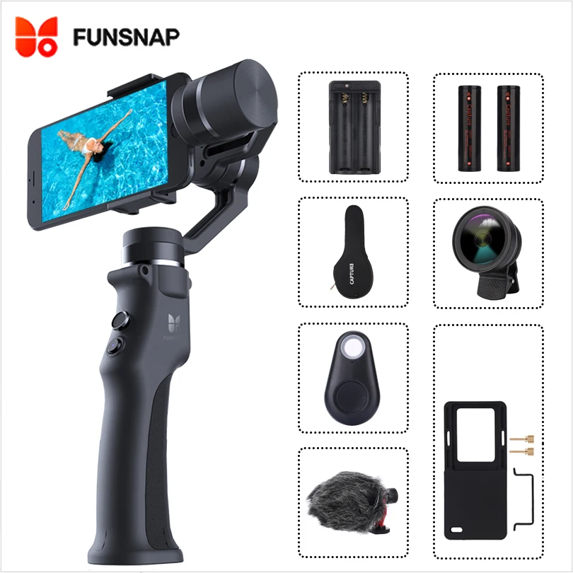 Ручной Стабилизатор Funsnap для смартфона мобильный телефон экшн Камера gopro EKEN