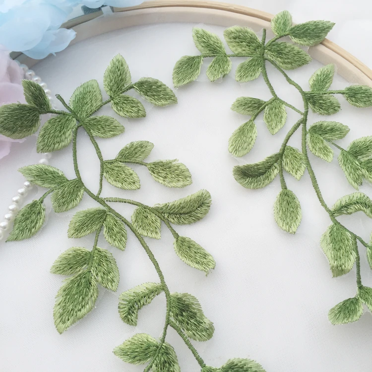 High-Quality-Lace-Fabric-Green-Leaf-Trim-Lace-Collar-Patches-Embroidery-Applique-Flower-Patch-Lace-Fabric (2)