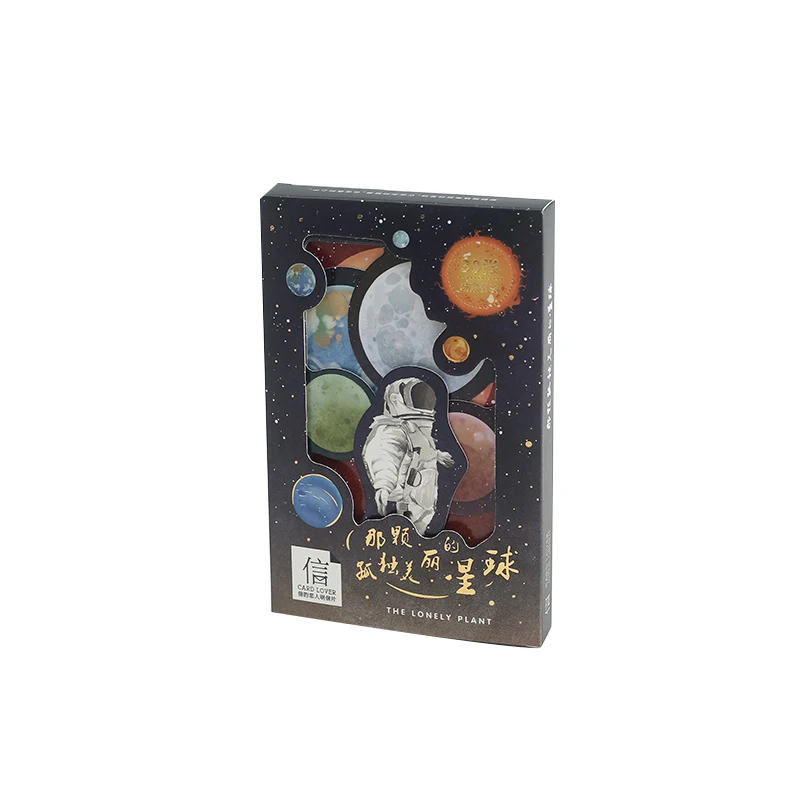 30 Pcs/Set Lonely and Beautiful Planet Postcard Bronzing Series Greeting Cards DIY Journal Decoration Stationery