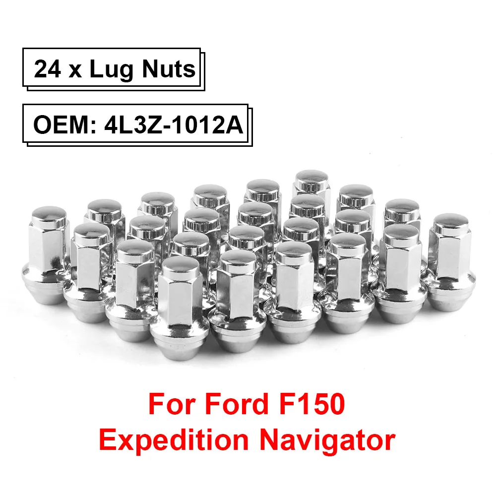 Для Ford F-150 Expedition хром 14x2,0 Колесные гайки OEM Заводская Замена рифлёные гайки 2004- 611-288 7L1Z1012A 4L3Z-1012-A
