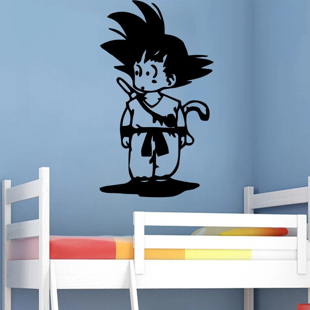 Виниловая наклейка на стену в японском аниме «Драконий жемчуг» для мальчика, детской комнаты, гостиной, спальни, настенные наклейки Wukong для малышей