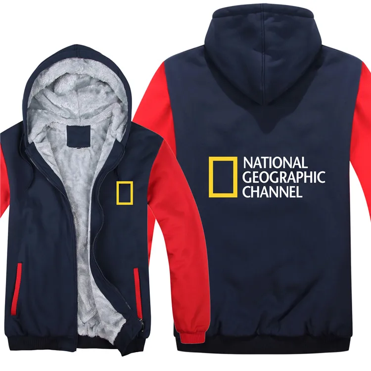 National Geographic Channel толстовки зимние мужские модные шерстяные подклад куртки National Geographic толстовки мужские пальто