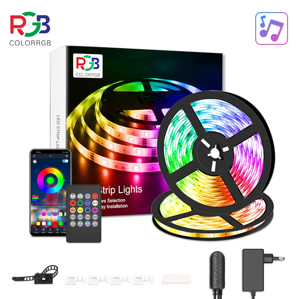 Светодиодные ленты светильник RGB 5050 s музыкальной синхронизации Цвет меняется
