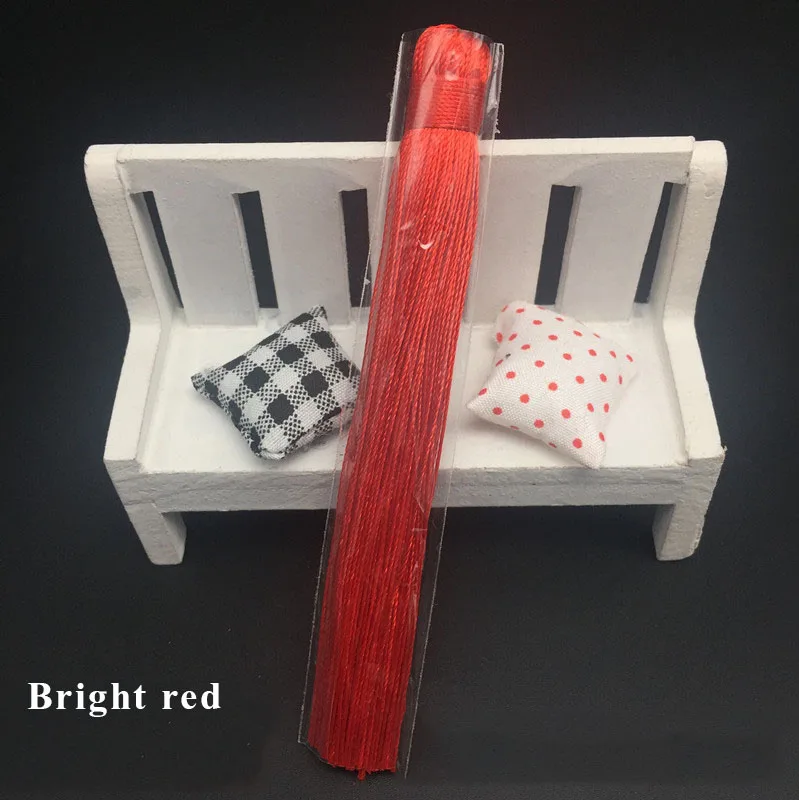 bright red 10 шт. 12 см перфорированная DIY кисточка полиэстер шелковые кисти Бахрома отделка Швейные аксессуары шторы Свадебный декор ювелирный аксессуар - Цвет: bright red