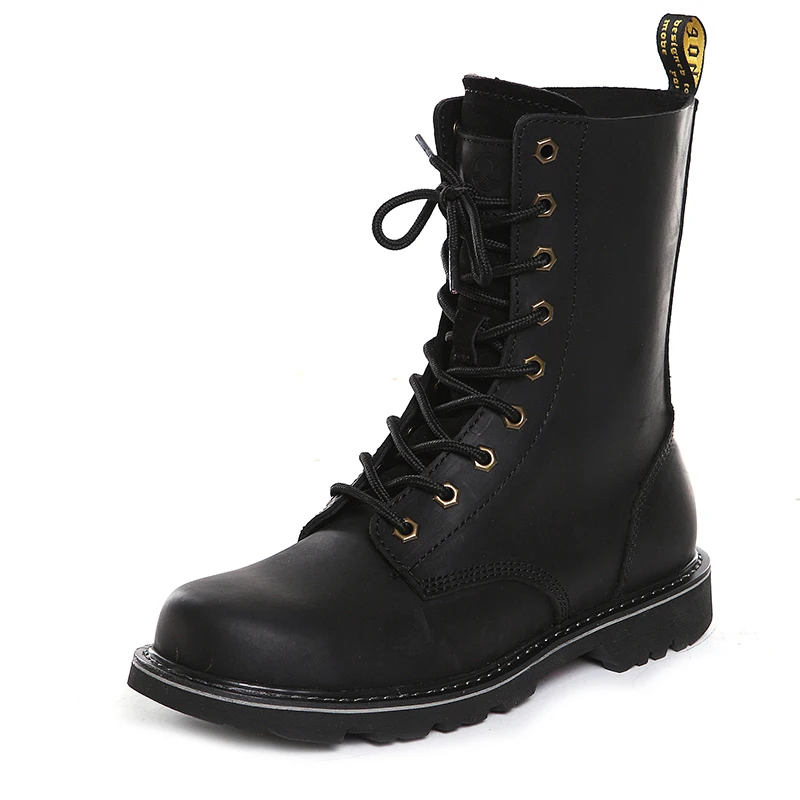 Botas impermeáveis para homens, sapato de couro, caça, deserto, combate, montanha, neve, cano alto, caminhada, tática