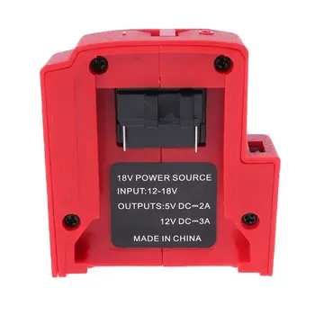 

DC 12V USB Ports Battery Charger Adapter Power Source for Milwaukee 49-24-2371 M18 Battery