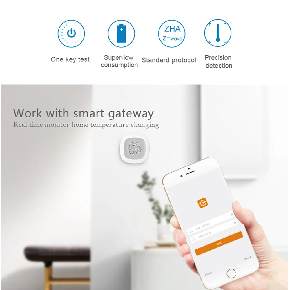 Умный датчик температуры и влажности Z Wave работает с Zwave hub Smartthings Fibrao