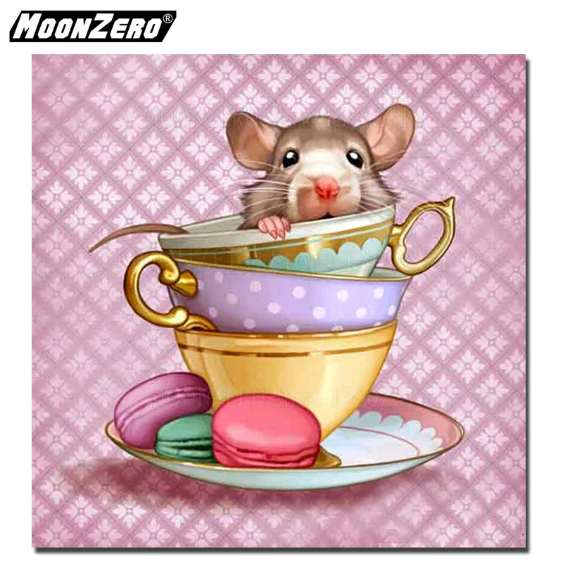 5D DIY Diamonds painting Mouse picture Full Square/Round Mosaic Rhinestones Embroidery Home Decor Gift Set WYZ191118 | Дом и сад
