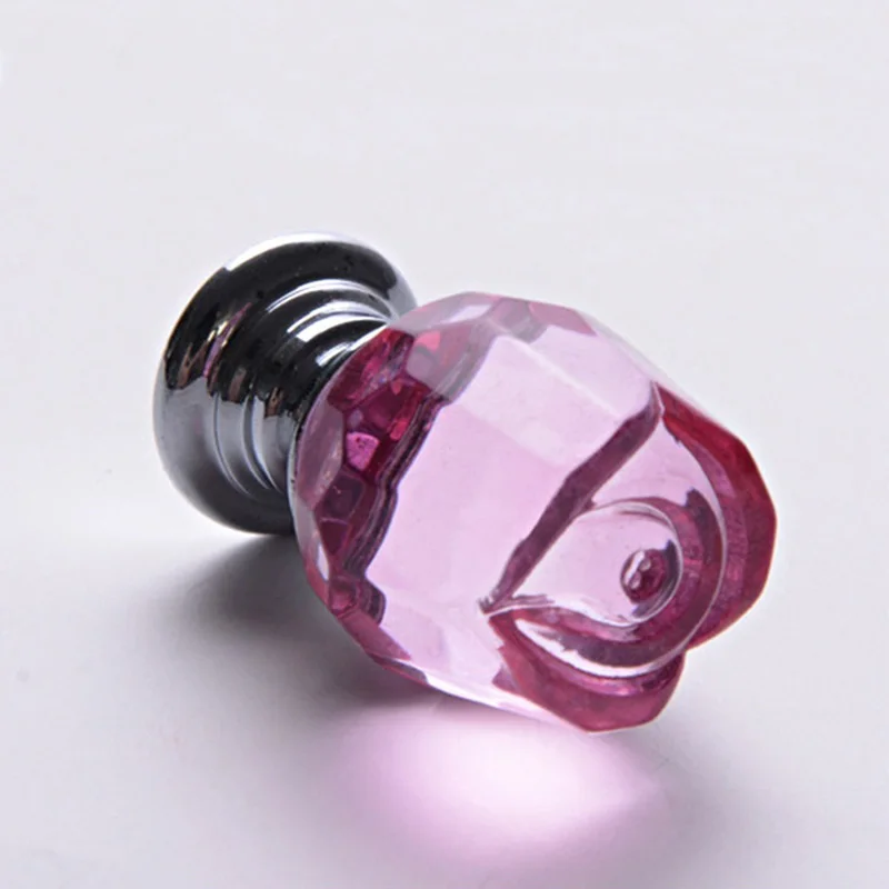 Factory retro rose flower home handle drawer jewelry box European style crystal handle
