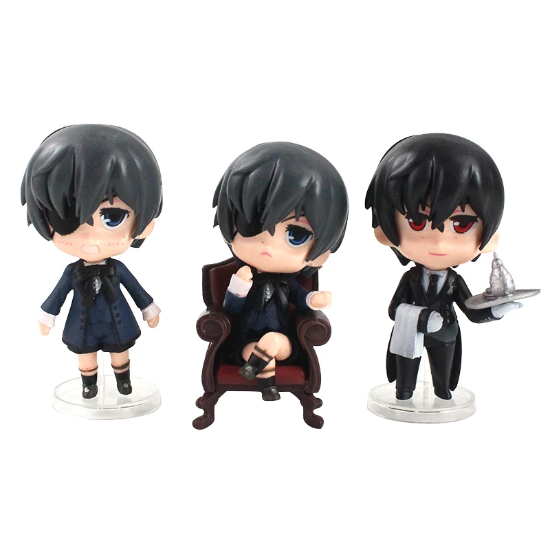 Figuras de acción de Butler de 10cm, juguetes de modelo de los personajes de  Louis, Michalis, Ciel, Phantomhive, 3 unids/lote|Figuras de acción| -  AliExpress