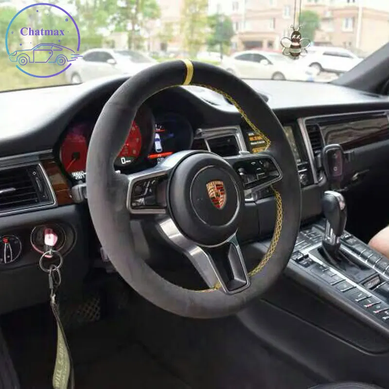 Black-Suede-Leather-Steering-Wheel-Yellow-Mark-And-Yellow-Stitch-on-Wrap-Cover-Fit-For-Porsche-(1)