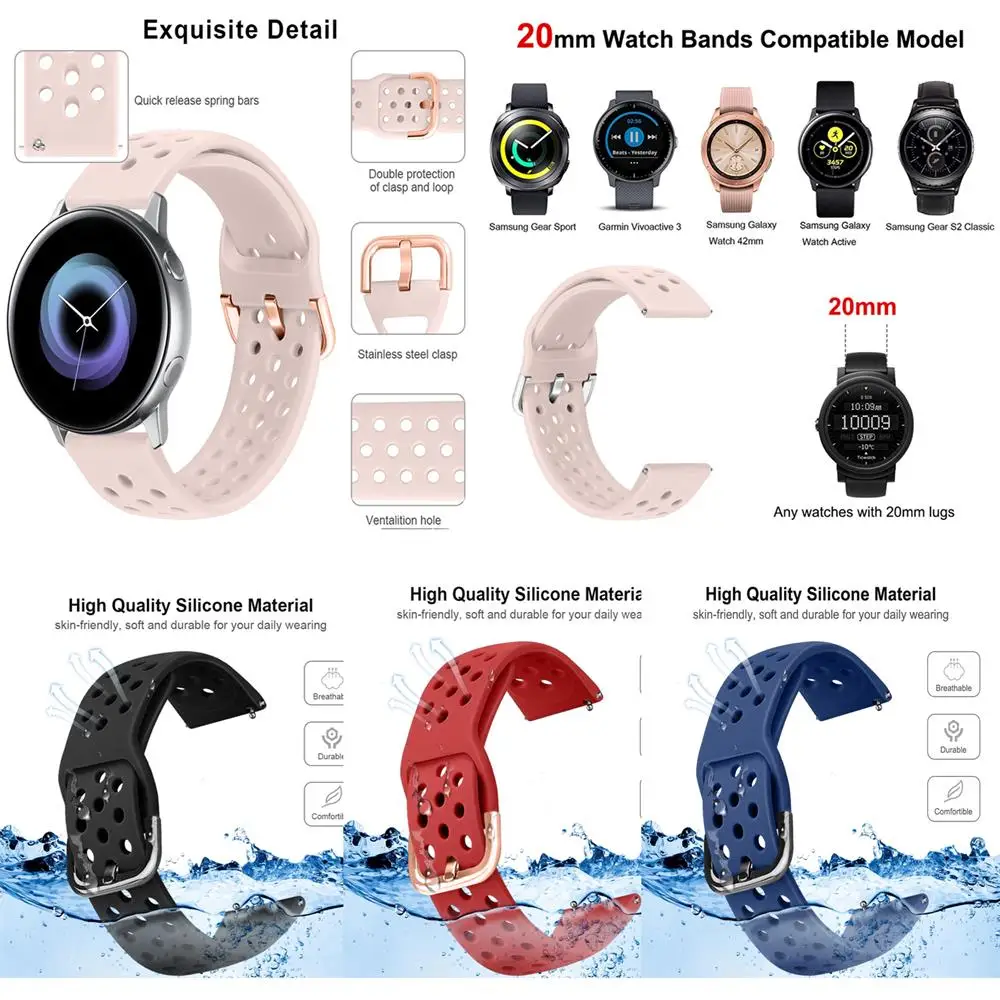 

Soft Silicone Replacement Strap for Garmin Vivoactive3 3 Vivomove HR Smart wristband for Forerunner 645 Music Stripe Wris