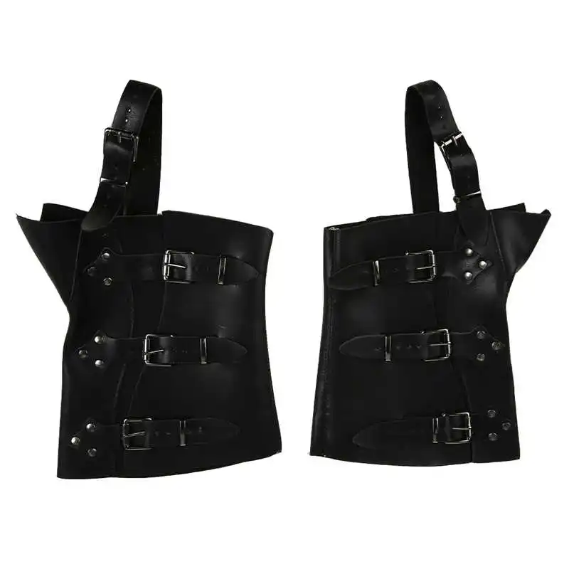 Кожаные полуботинки в средневековом стиле Короткие военные гетры с пряжкой