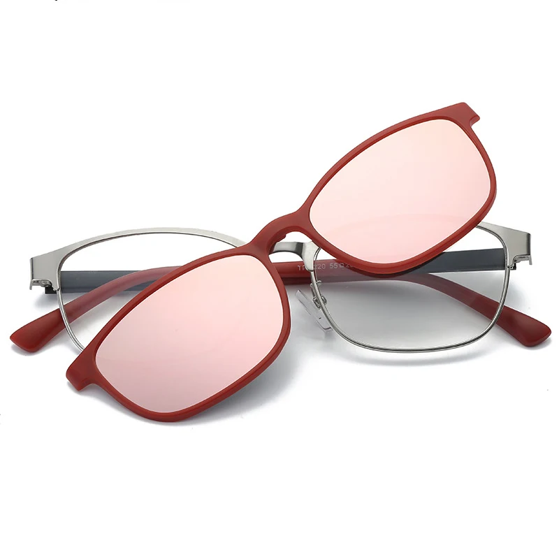 

Polarized Sunglasses Women Men Vintage Square Magnetic Clip On Sun Glasses TR90 Optical Prescription Eyewear Frames UV400 Oculos