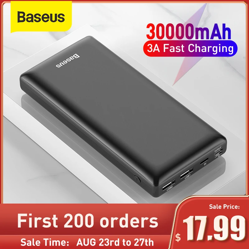 Hot Products! Baseus Power Bank 30000mAh USB C Fast Charging Powerbank Portable External Battery Charger For iPhone 1112 Pro Xiaomi Pover Bank