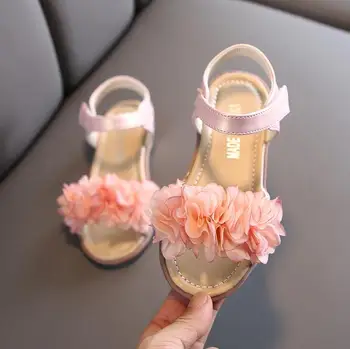 

Summer Girl Sandals Princess Soft Bottom Beach Shoes Baby 1-8 Years Old Lace Flower Children's Shoes Sandals for Toddler Girls