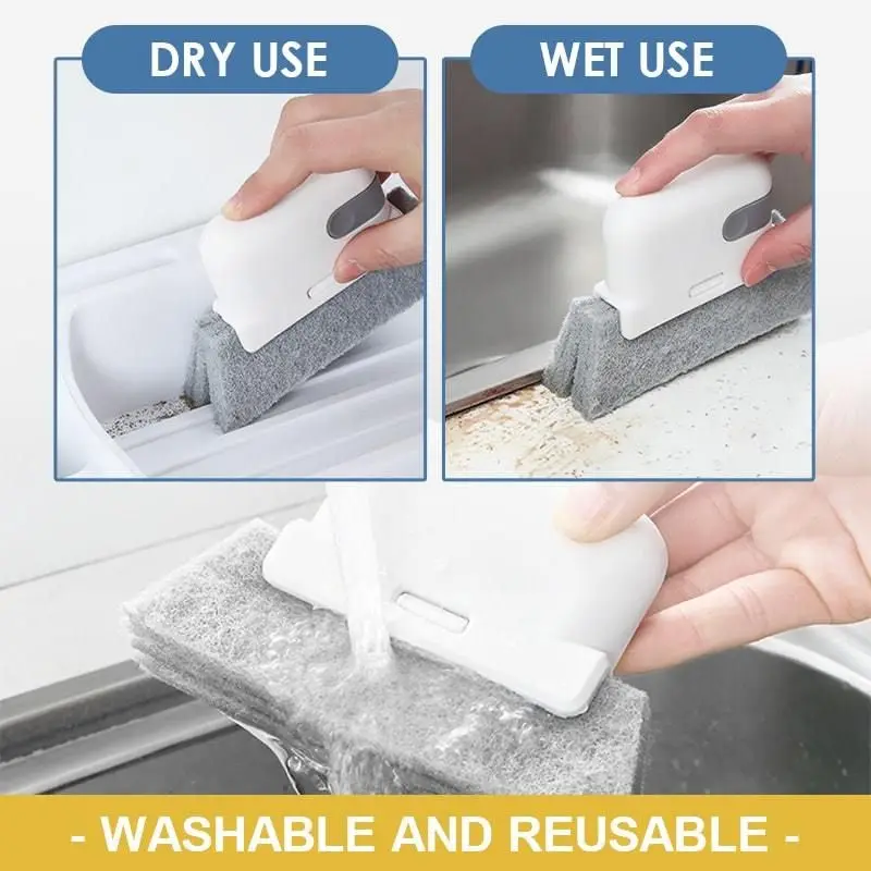 Divi vienā rievu tīrīšanas rīks Creative Window Groove tīrīšanas lupatiņa logu tīrīšanas birste Logu spraugu tīrīšanas birste Groove Brush_voghion.com