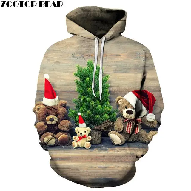 AFKH3615 Zootop urso marca impresso 3d moda повседневные толстовки camisolas de natal esporte homens dropshopping feliz natal Азиатский размер - Цвет: AFKH3615