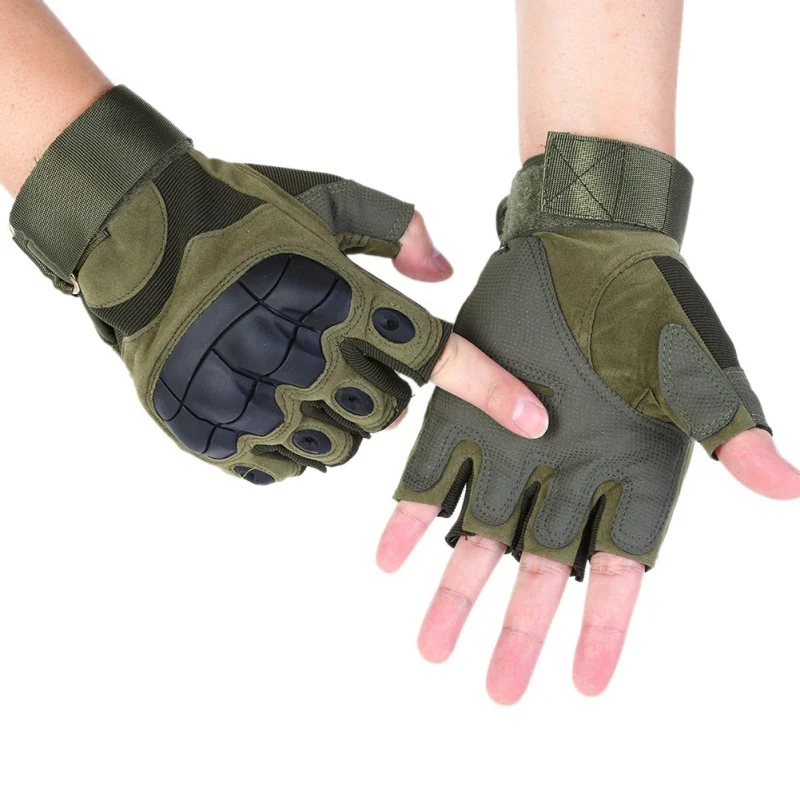 Противоскользящие тактические перчатки на полпальца, уличные военные защитные перчатки для пейнтбола, стрельбы, страйкбола, боевых резиновых тактических перчаток