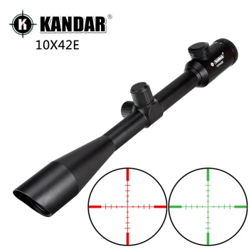 

KANDAR 10X42 1" Integral Sunshade Optical Sight Red Green Illuminated P4 Reticle Hunting Riflescope Classic Hunter Rifle Scope