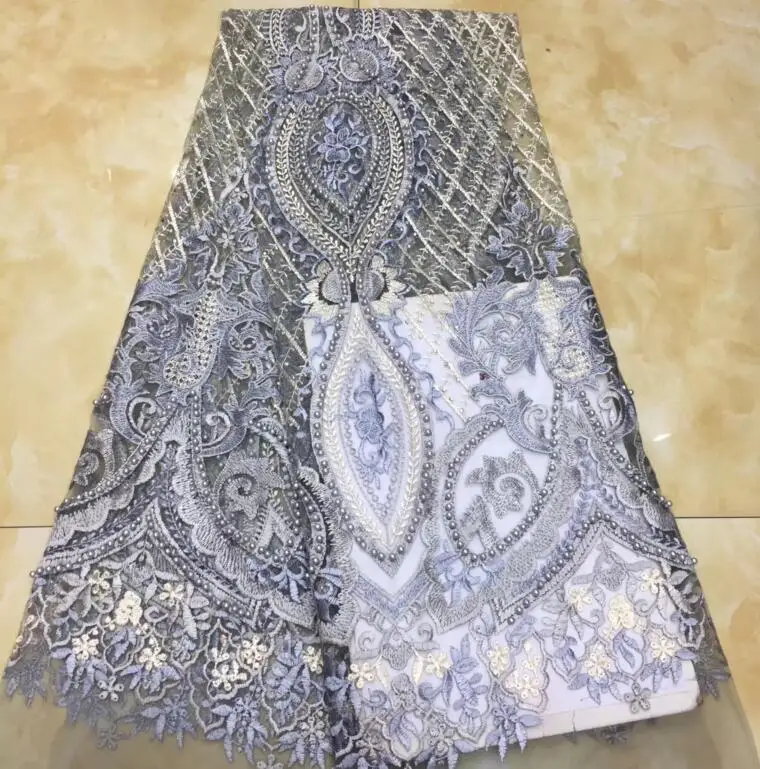 Французская кружевная ткань с бисером, красивый J-10565, вышивка, сетка, тюль - Цвет: as picture