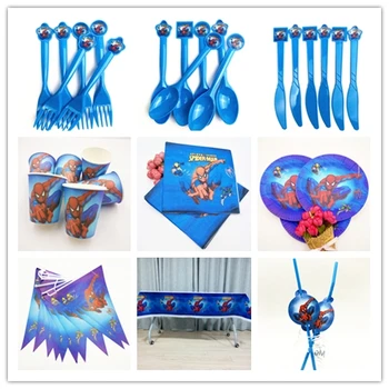 

82pcs/bag Spiderman Party Supplies Plate/Cup/Straw/Tablecloth And Other Birthday Party Decoration Shower Kids Party Supplies