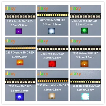 

500pcs/lot SMD LED Diodes 2835 Diode 3528 SMD LED Diodo Kit Green RED WARM White ICE Blue Yellow Pink Purple-UV Orange